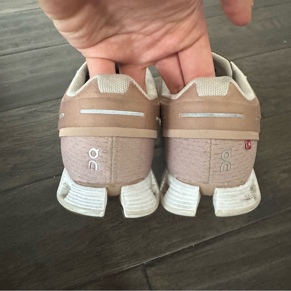 On Running Women's Athletic Shoes in Pink and Olive - Picture 4 of 8